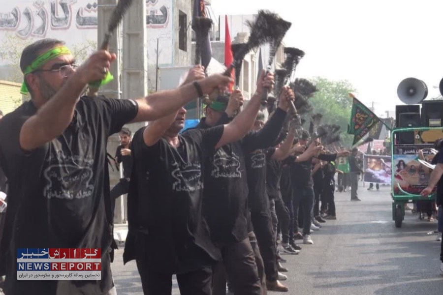 جلوه‌های تماشایی از عزاداری روز تاسوعا در گرمای ۵۰ درجه شهر لامرد
